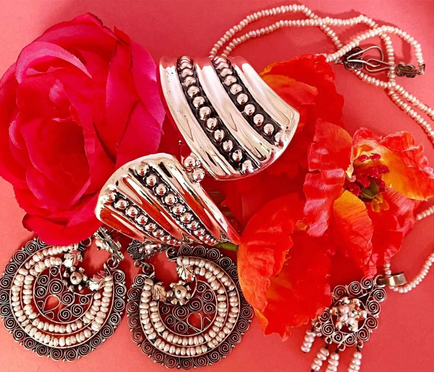 Silver Filigree Mexican Jewelry - Mexican Oaxacan Silver Jewelry