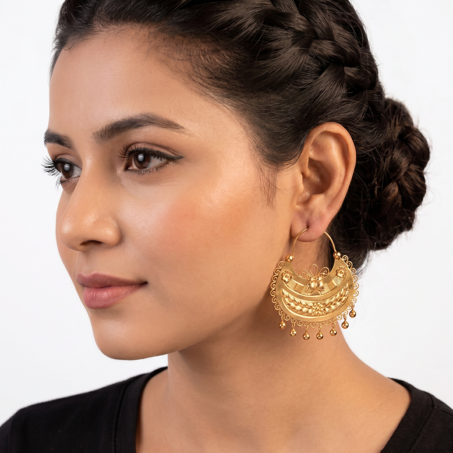 Mazahua gold vermeil arracada earrings-hoop earrings