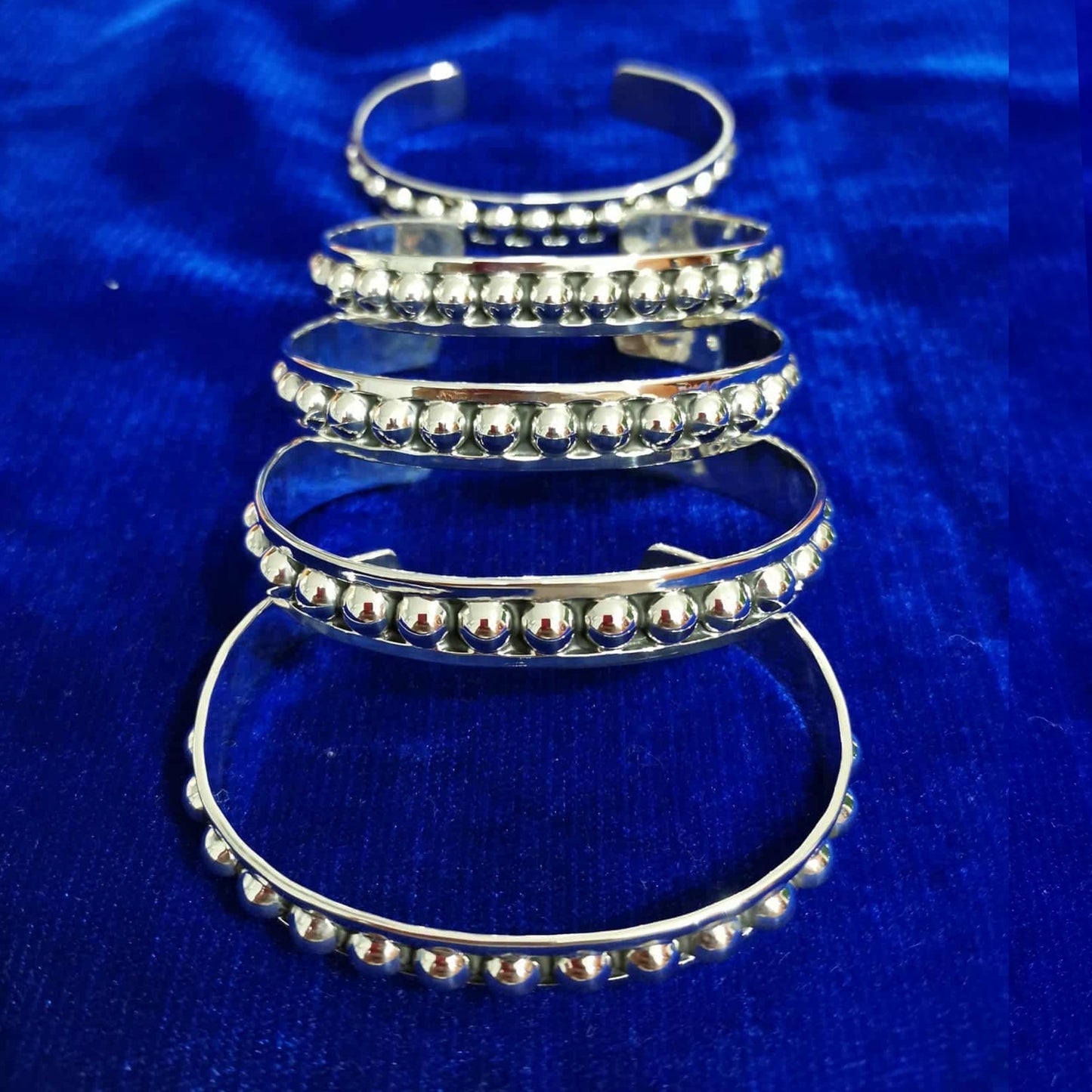Thin Taxco sterling bracelet with circles