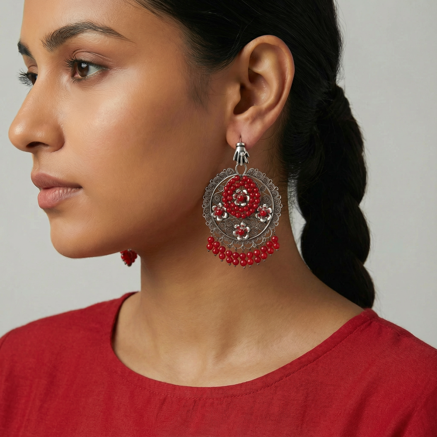 Mexican Oaxacan handmade pearl silver filigree earrings/Frida Kahlo/ Bohemian/jewelry