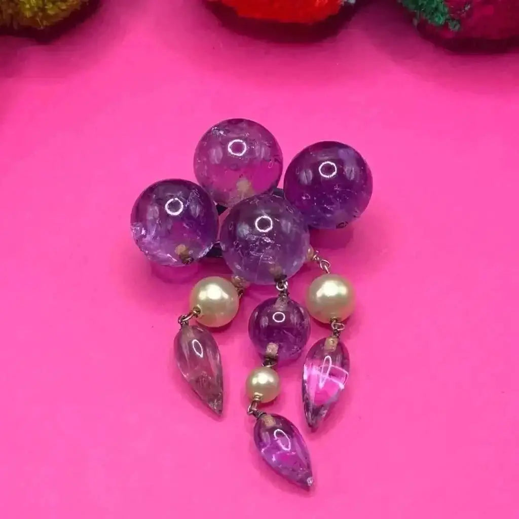 Arts and Crafts Movement Amethyst Pearl pin circa 1890