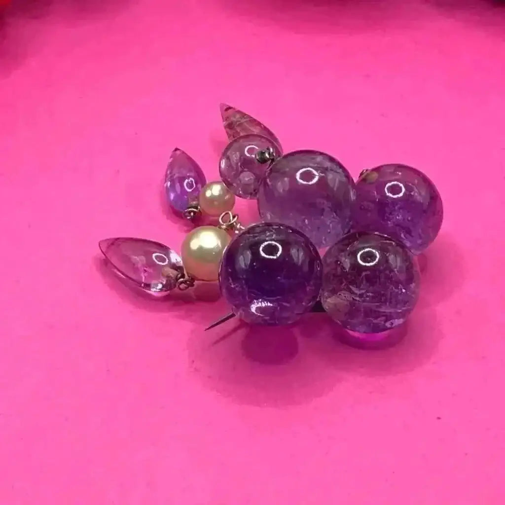 Arts and Crafts Movement Amethyst Pearl pin circa 1890