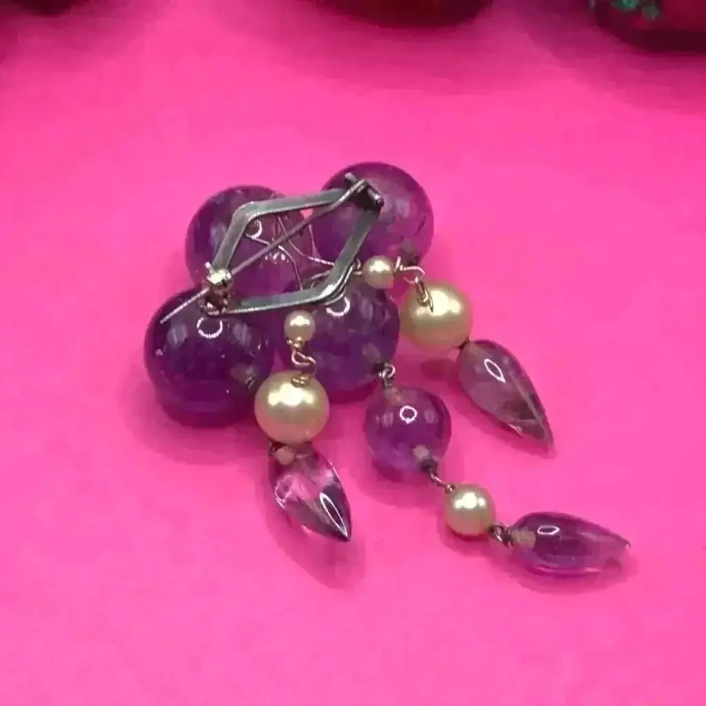 Arts and Crafts Movement Amethyst Pearl pin circa 1890