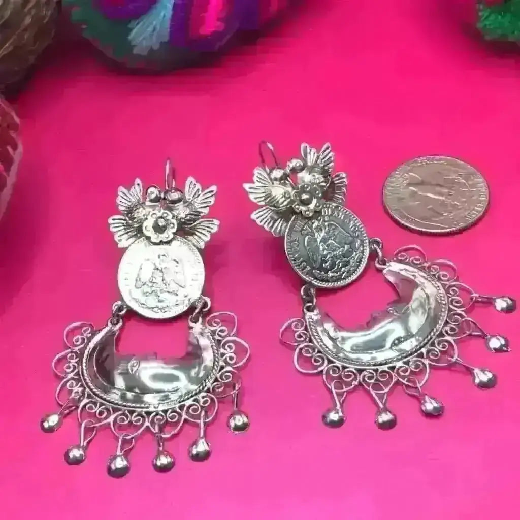 Mexican Mazahua silver earrings handmade