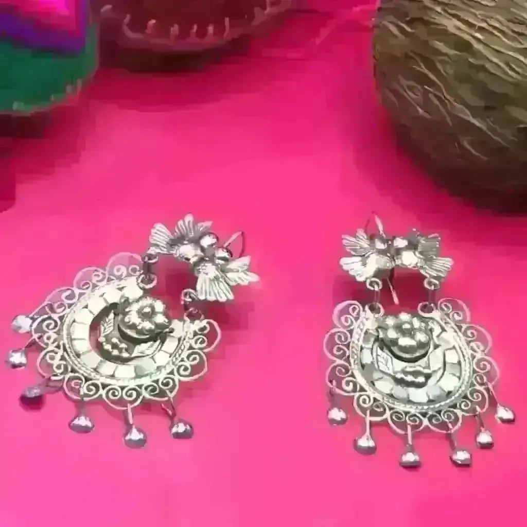 Mexican Mazahua silver earrings handmade