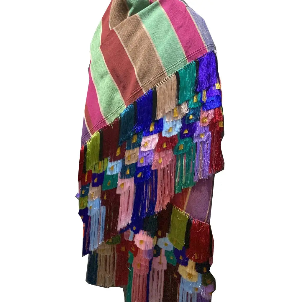 Purepecha rebozo with fringe - Shawl