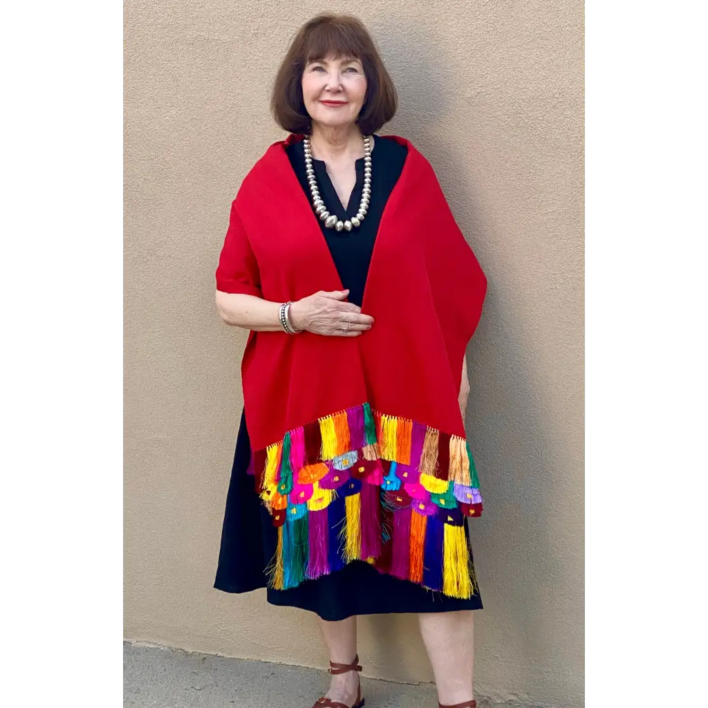 Purepecha rebozo with fringe - Shawl