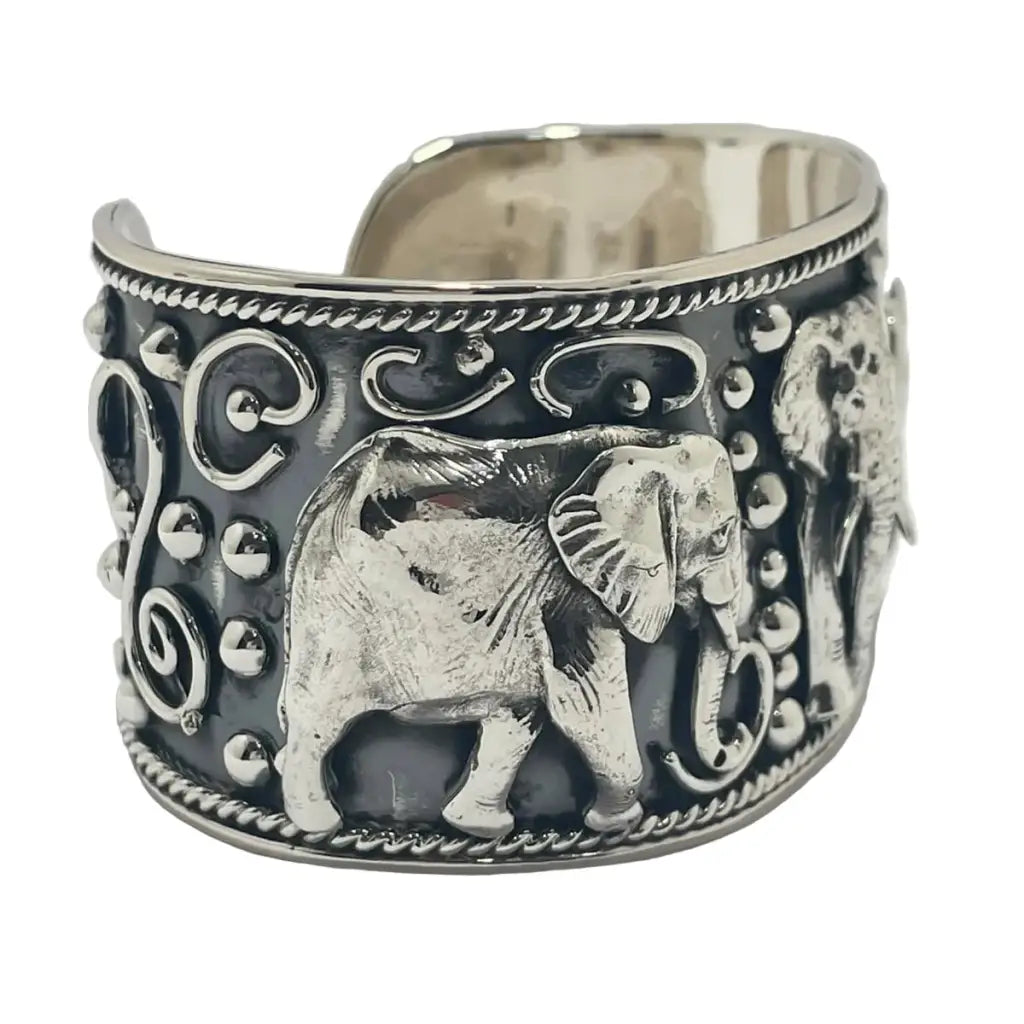 Taxco silver elephant bracelet handmade