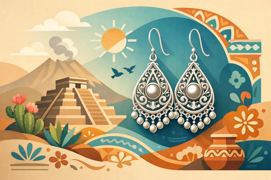 Artisan Silver Earrings With Mexican Heritage