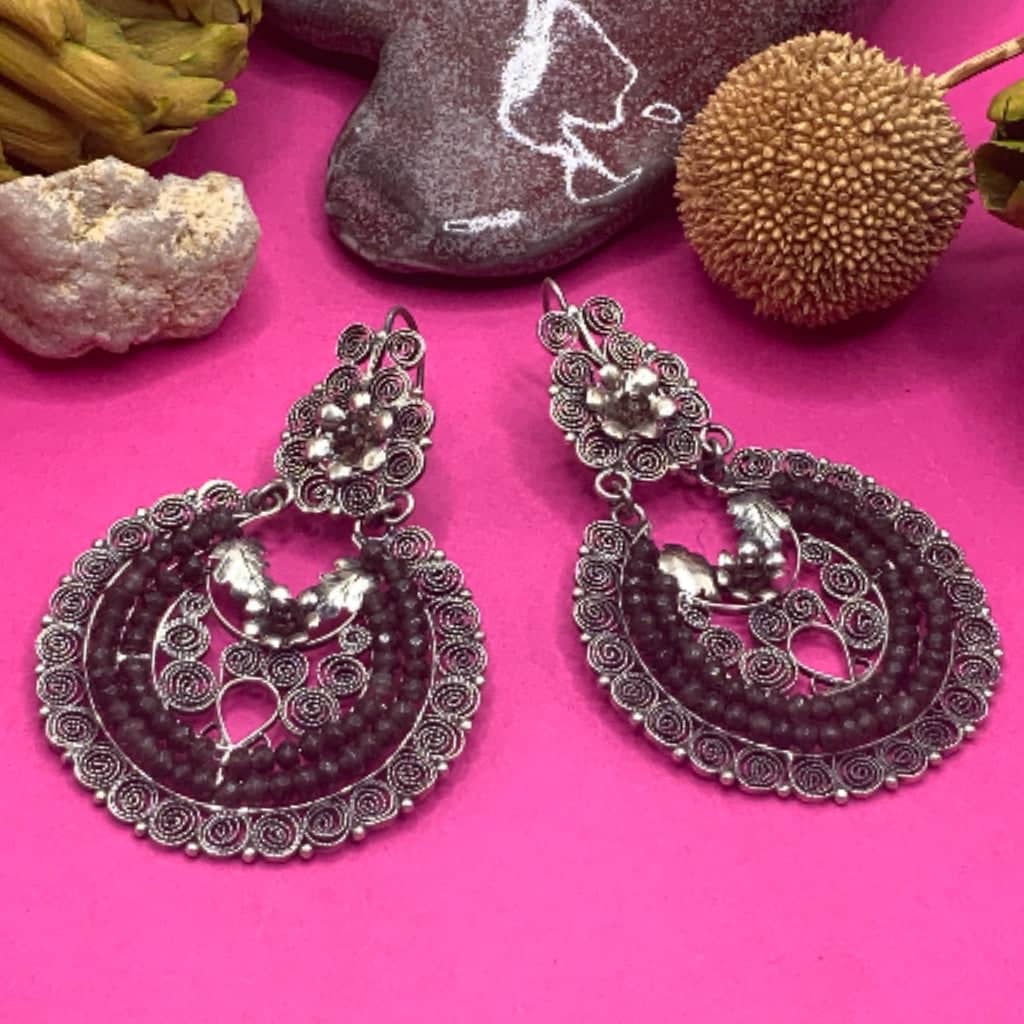 Mexican silver statement earrings 