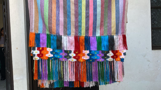 Purepecha rebozo with fringe.