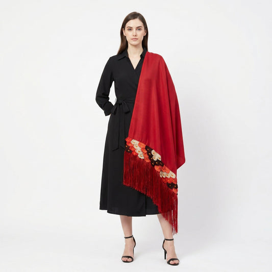 Purepecha rebozo with fringe.