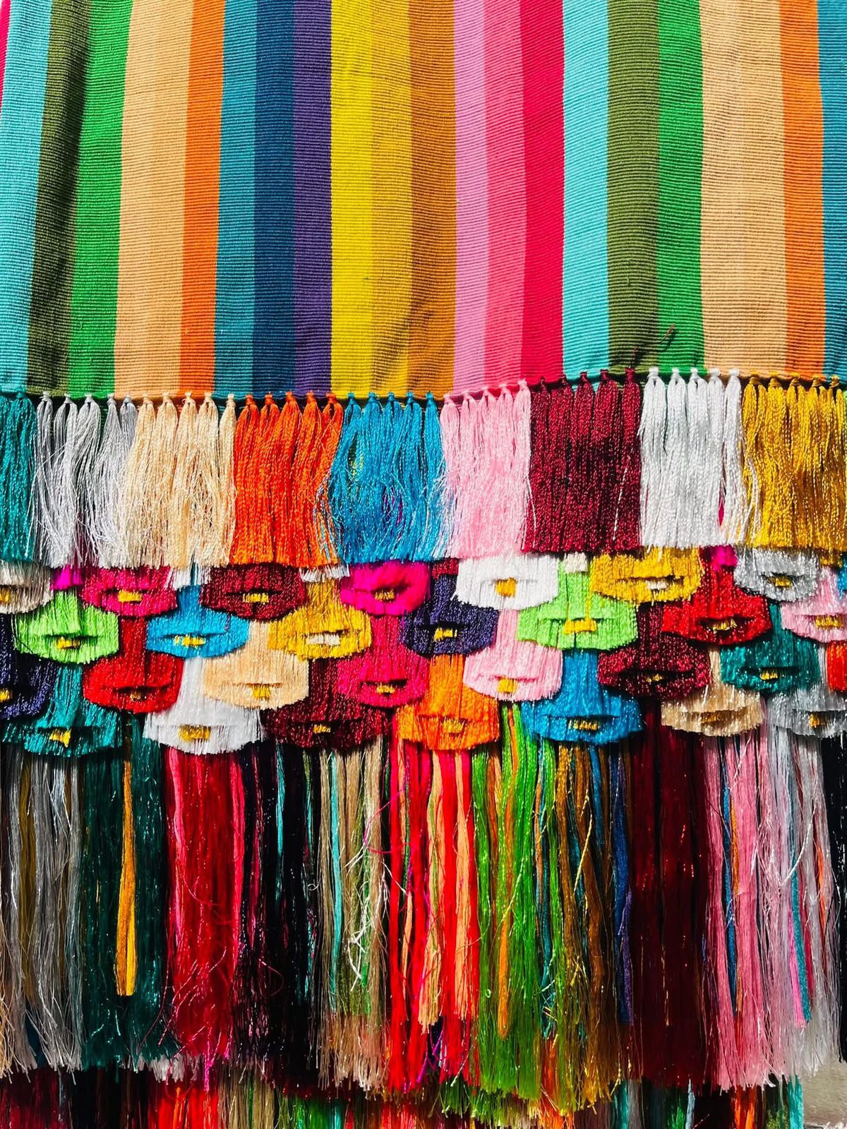 Purepecha rebozo with fringe.
