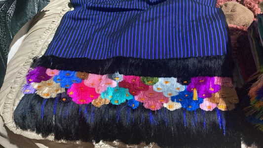 Purepecha rebozo with fringe.