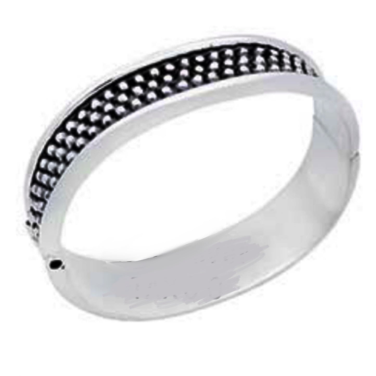Silver dot Taxco  clamper bracelet, modern design like vintage Taxco bracelet