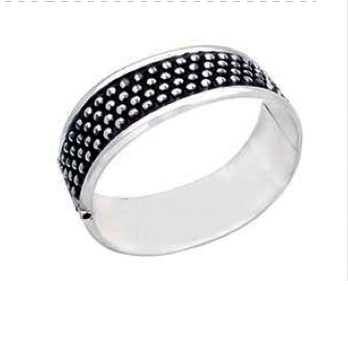 Silver dot Taxco  clamper bracelet, modern design like vintage Taxco bracelet