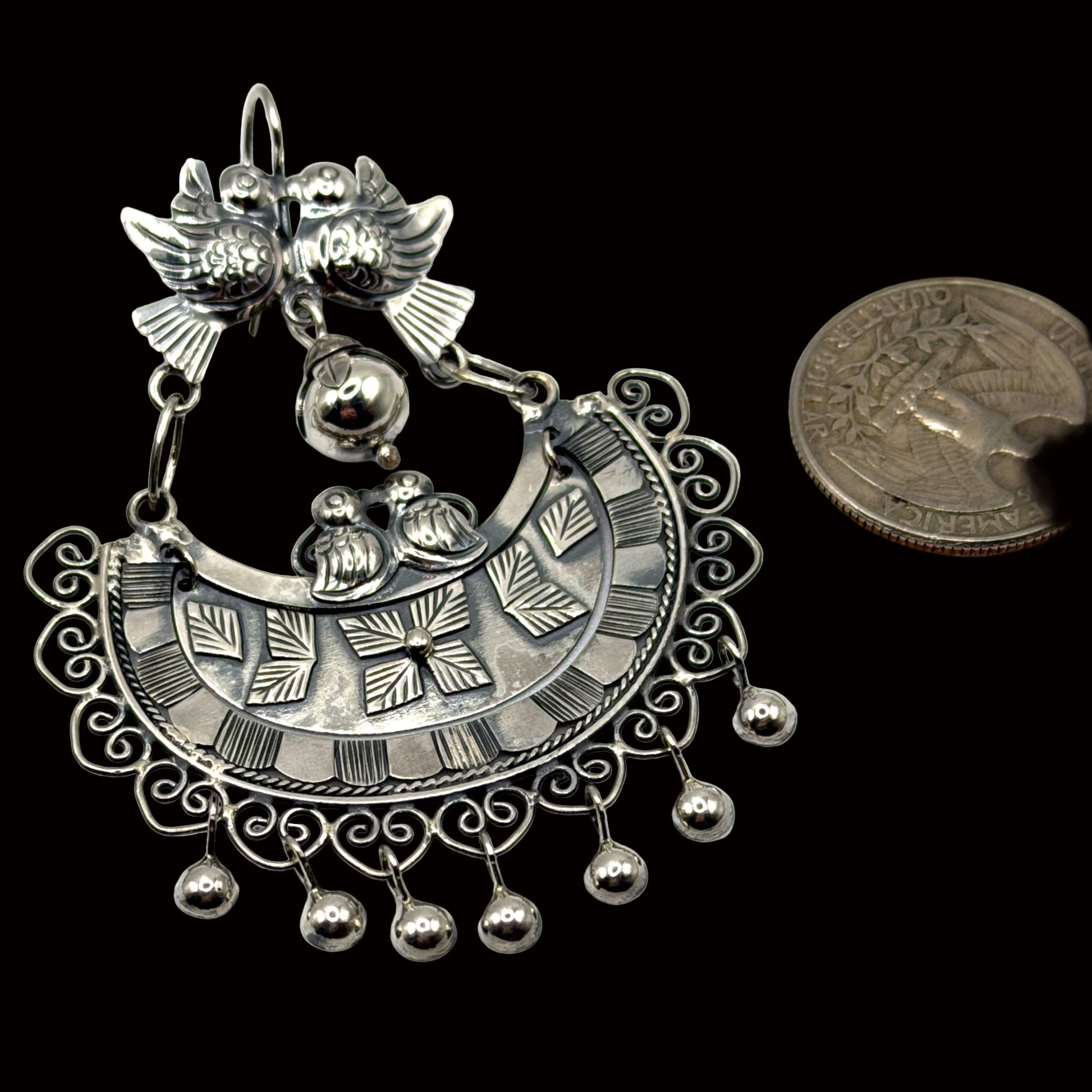 Mexican Mazahua silver earrings 