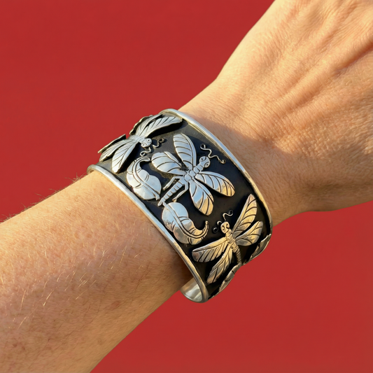 Silver butterfly Taxco bracelet, modern design and like a vintage Taxco bracelet