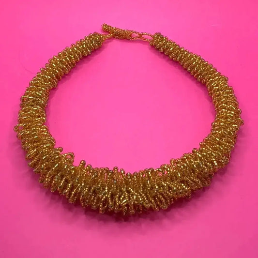 Beaded necklace from Chiapas /Gold