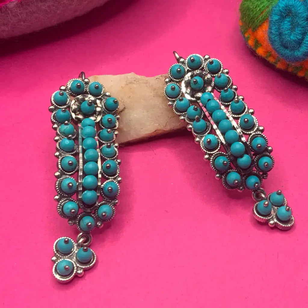 Filigree Gusano earrings with turquoise