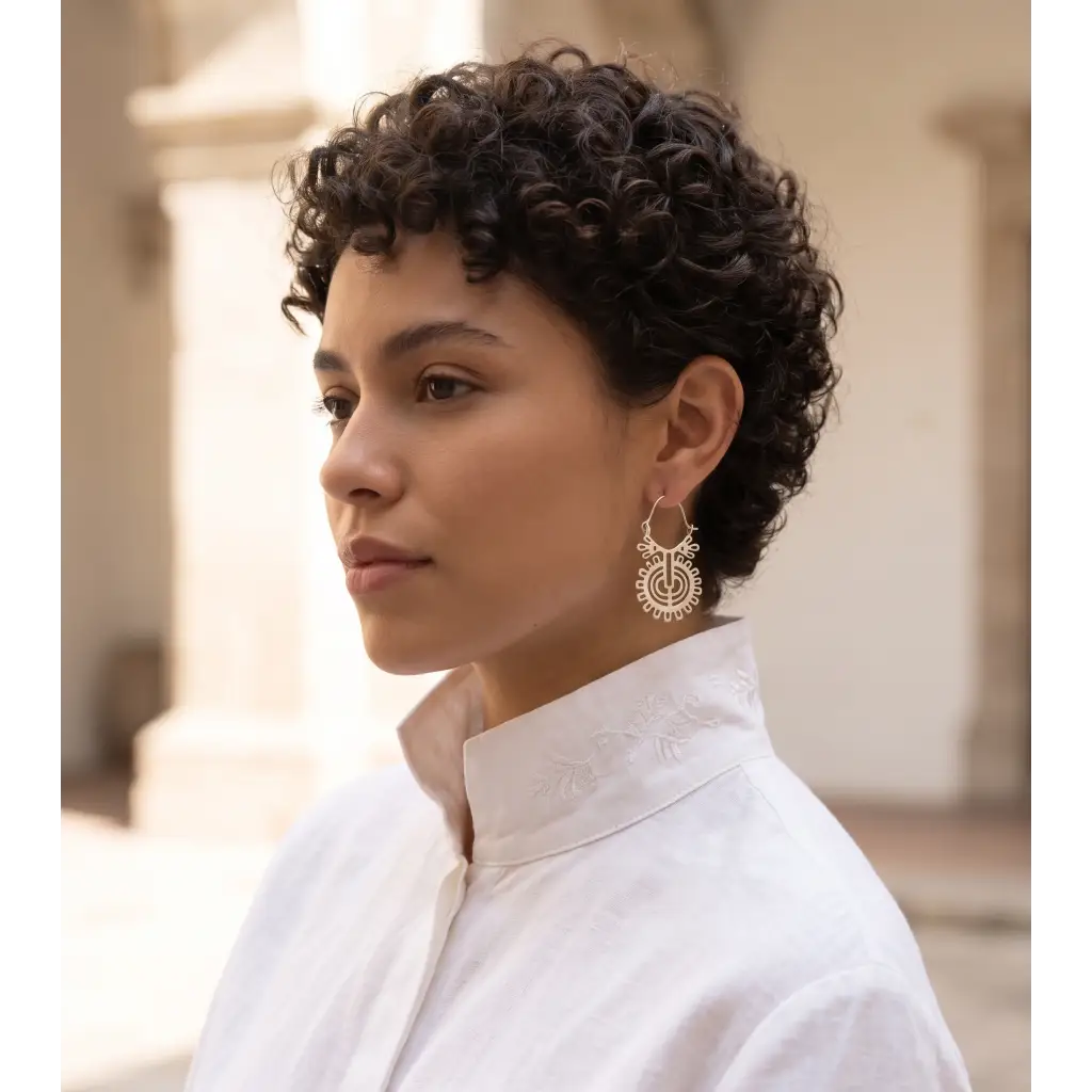 Handmade Taxco silver arracada earrings - Earring