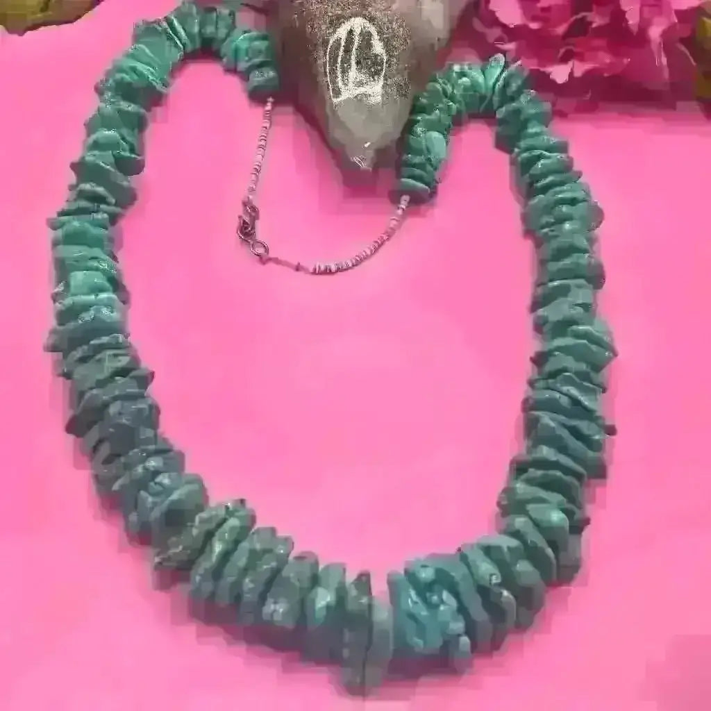 Kingman turquoise nugget necklace - Santo Domingo - Necklace