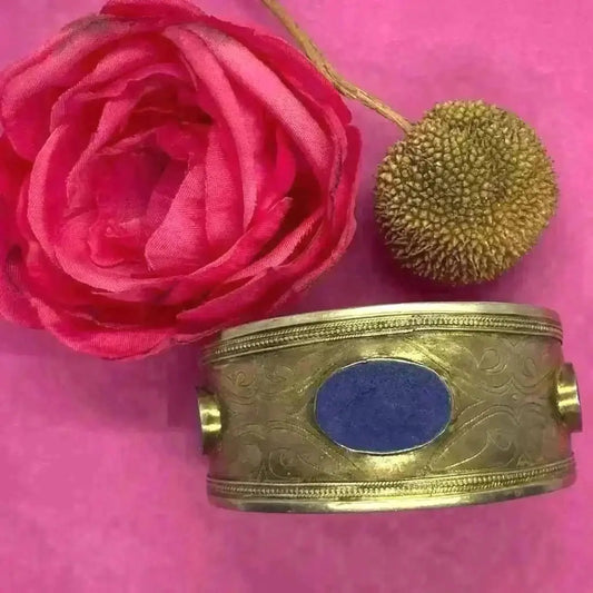 Lapis Lazuli Vintage Afghan Tribal Cuff - bracelet