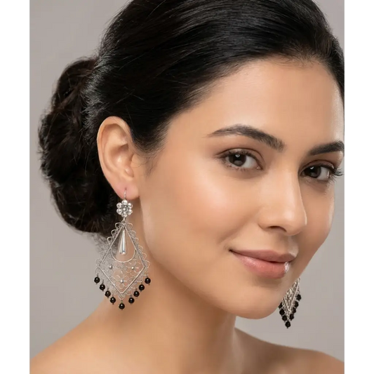 Mazahua Silver traditional Earrings, Handmade Mexican