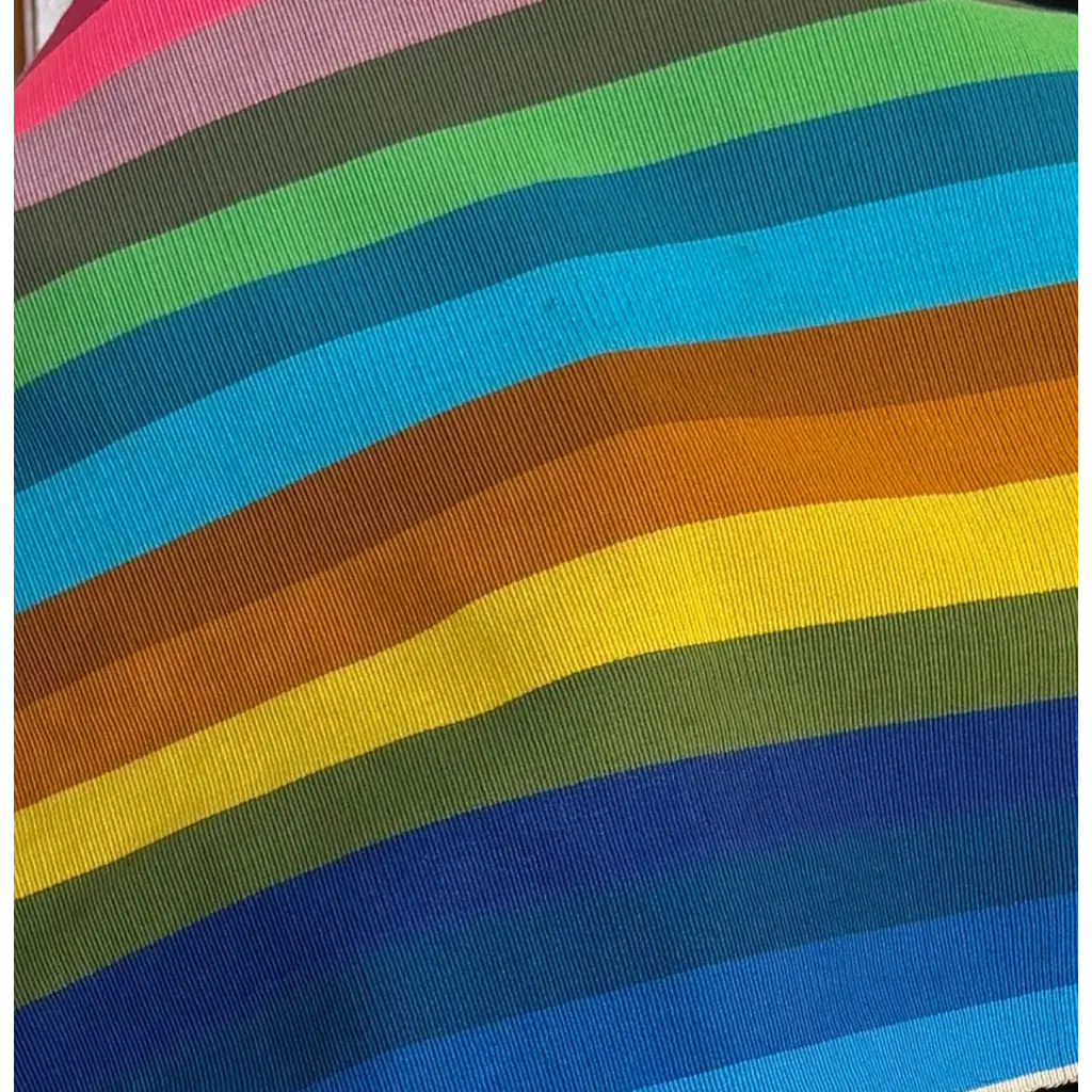 Multi stripe rebozo from Michoacán with fringe and feathers