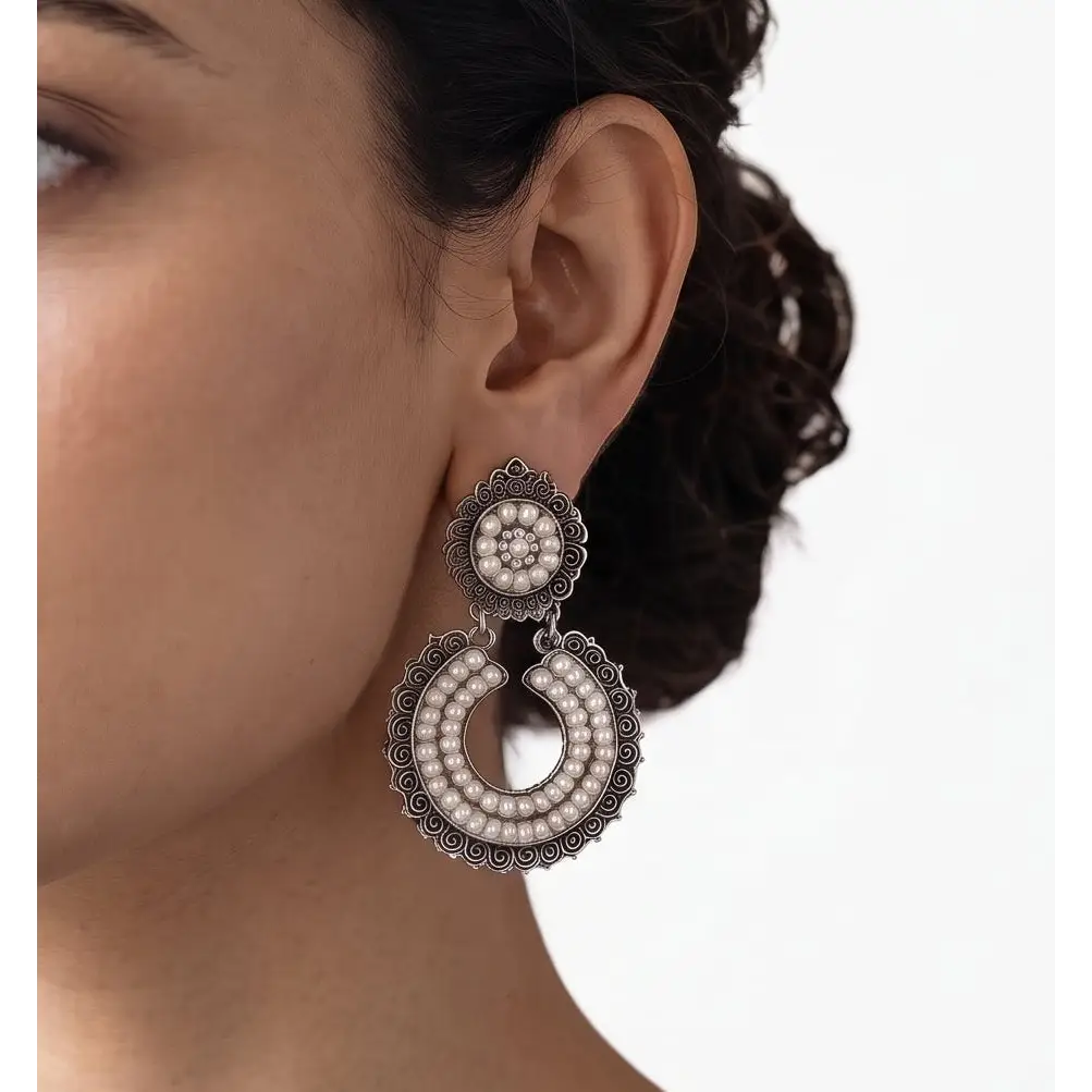 Oaxacan Filigree Sterling Silver Small Hoop Earrings