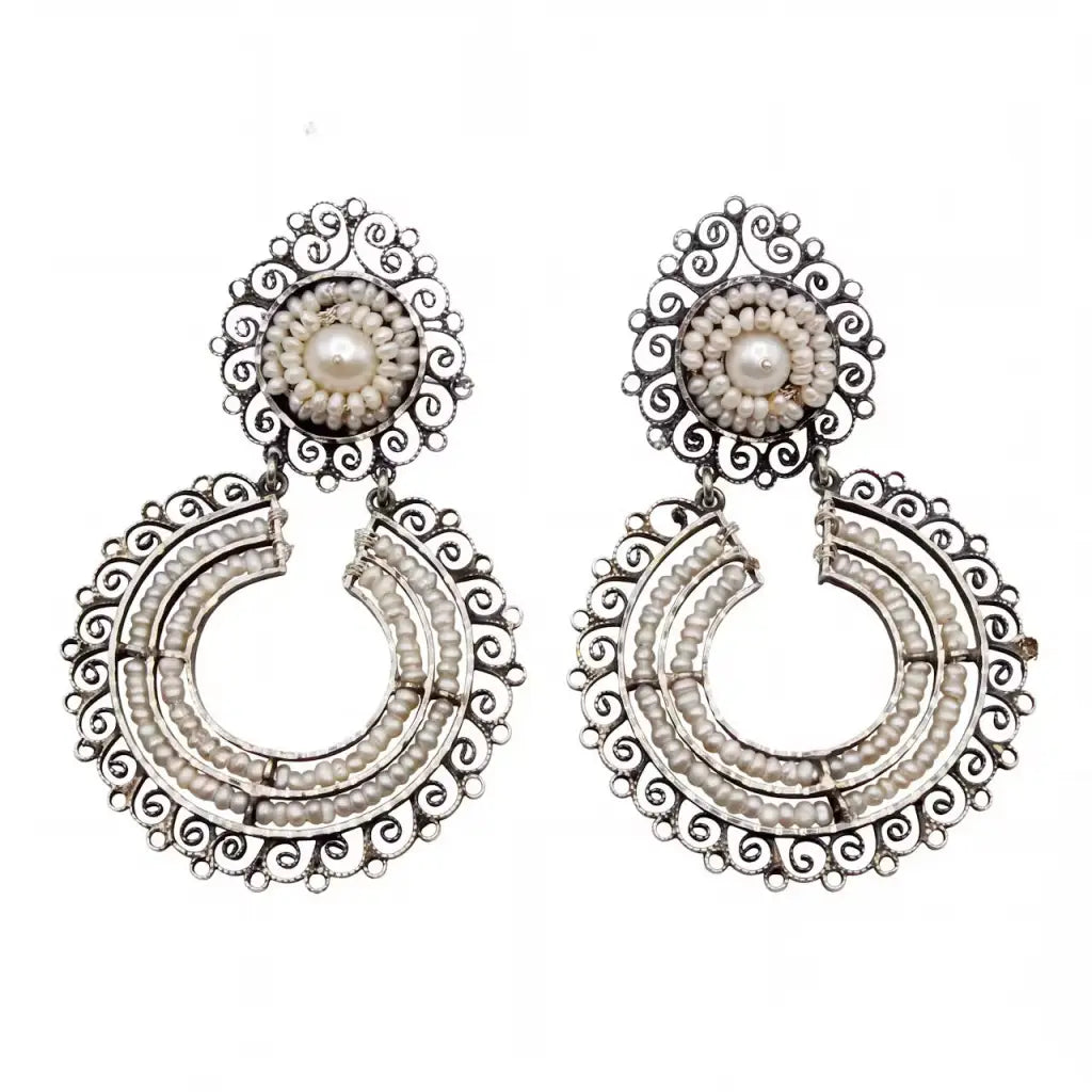 Oaxacan Filigree Sterling Silver Small Hoop Earrings