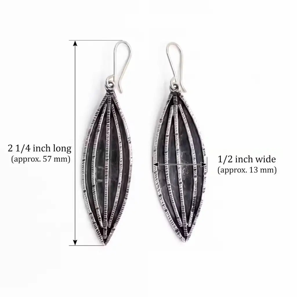Oval oxidized Taxco Silver Earrings