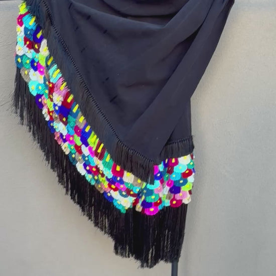 Purepecha Rebozo with flowers 