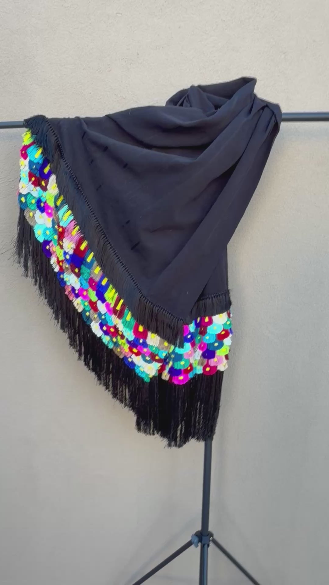 Purepecha Rebozo with flowers 