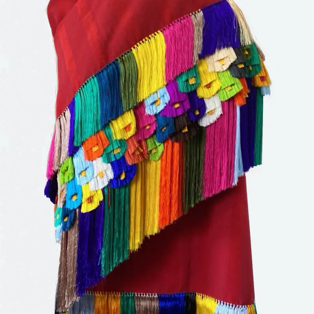 Purepecha rebozo with fringe - Shawl