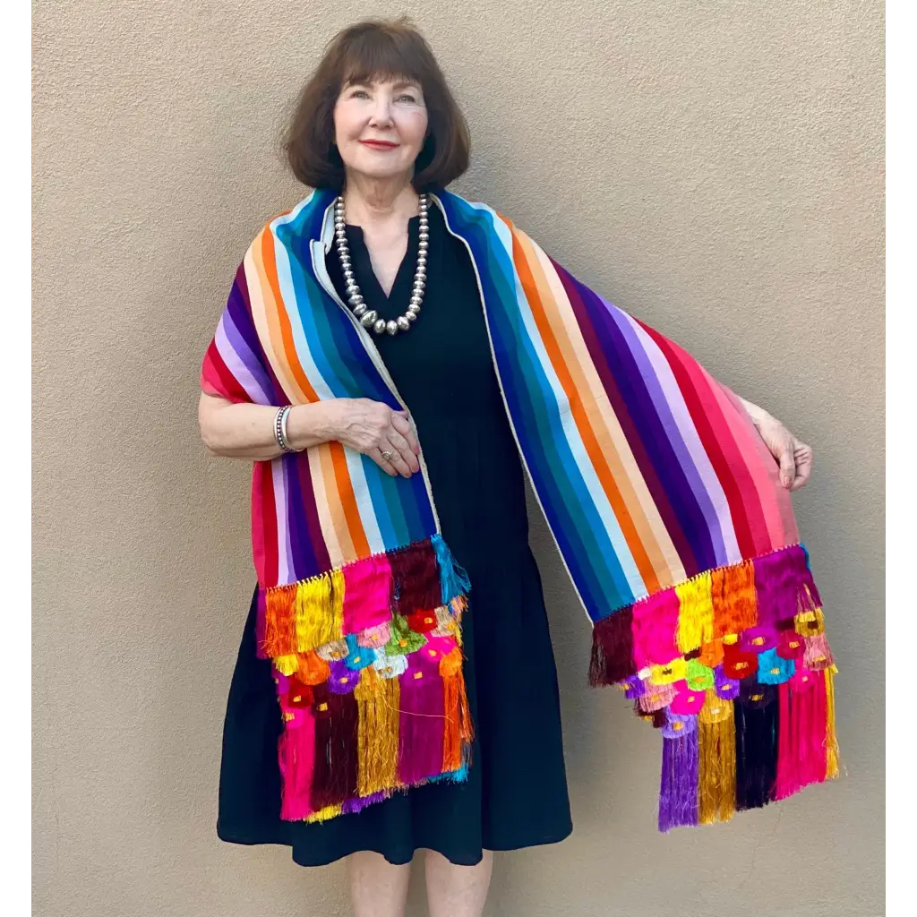 Purepecha rebozo with fringe - Shawl
