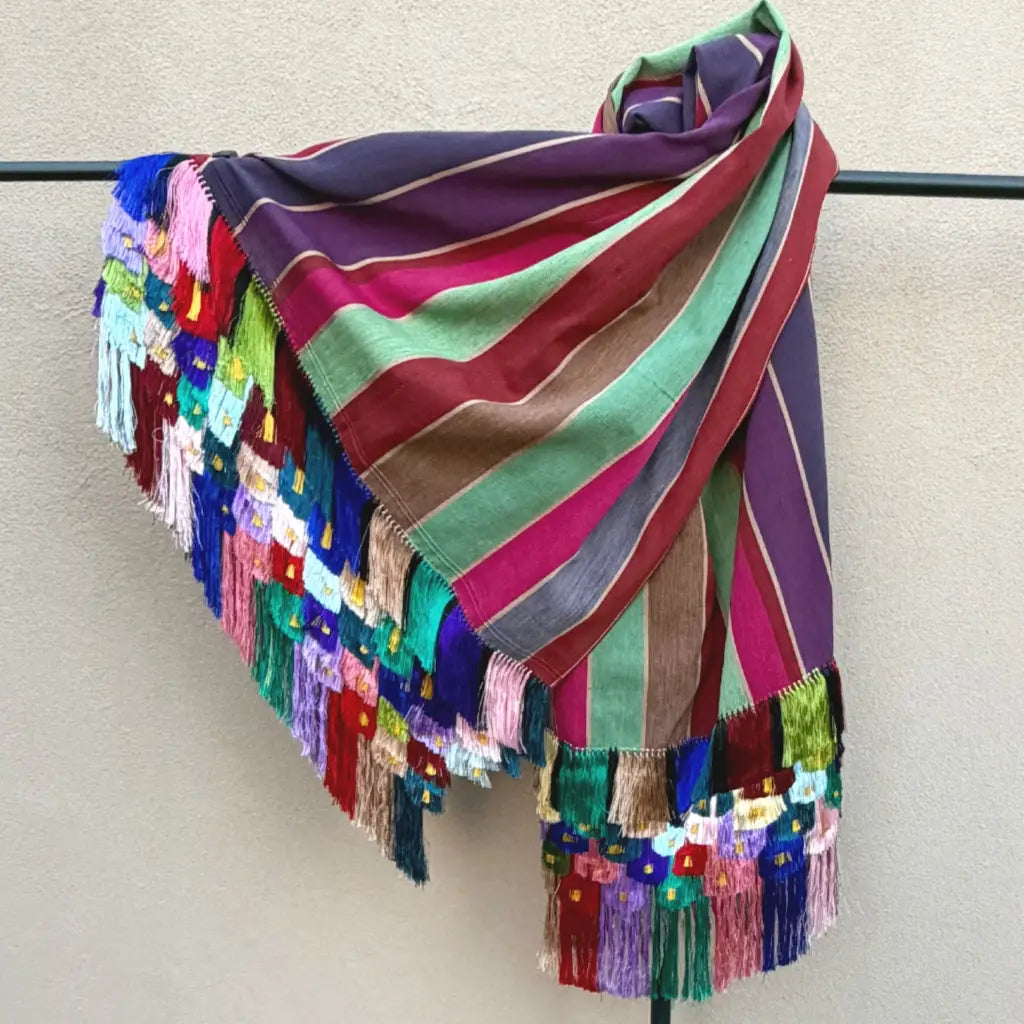 Purepecha rebozo with fringe - Shawl