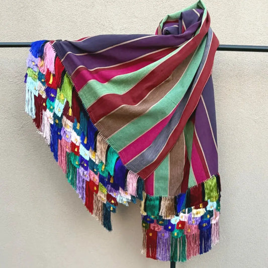 Purepecha rebozo with fringe - Shawl
