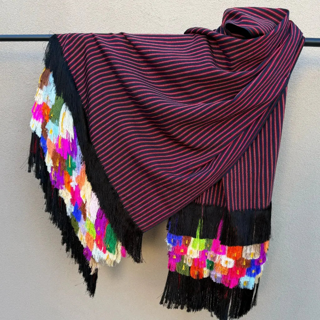 Purepecha rebozo with fringe - Shawl