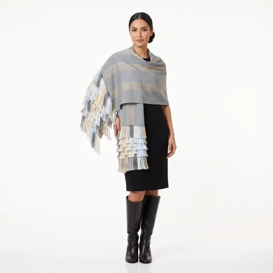 Purepecha rebozo with fringe - Shawl