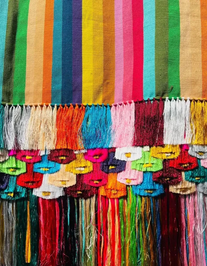 Purepecha rebozo with fringe - Shawl