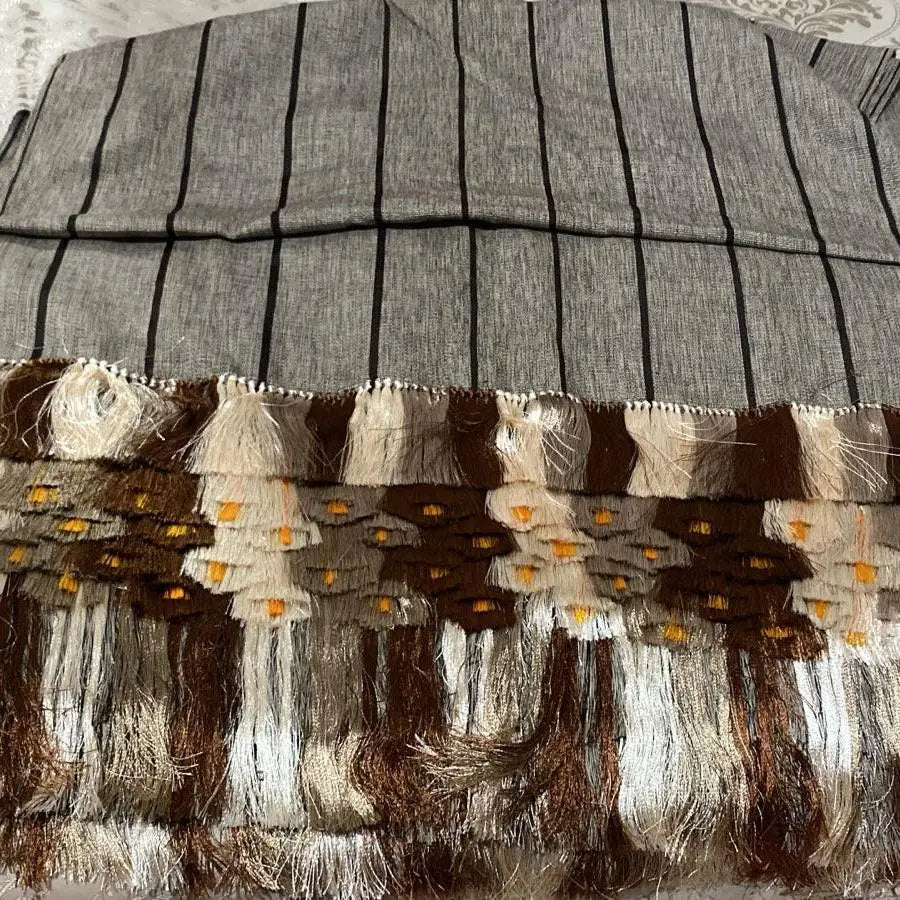 Purepecha Rebozo Shawl, Multi-Stripe Handwoven Cotton