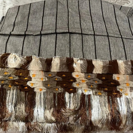 Purepecha rebozo with fringe and stripes - Shawl