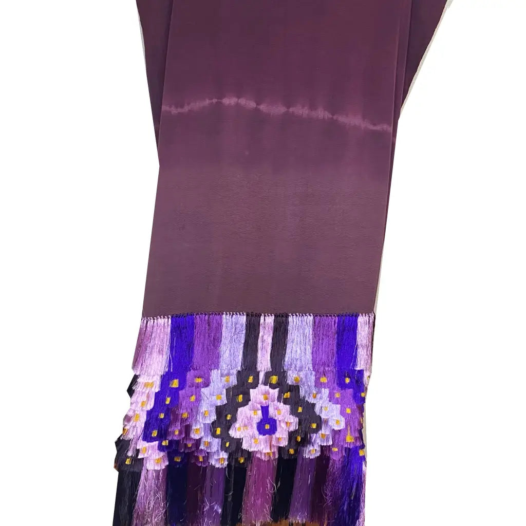 Purepecha rebozo with pattern fringe or ‘flowers’ - Shawl