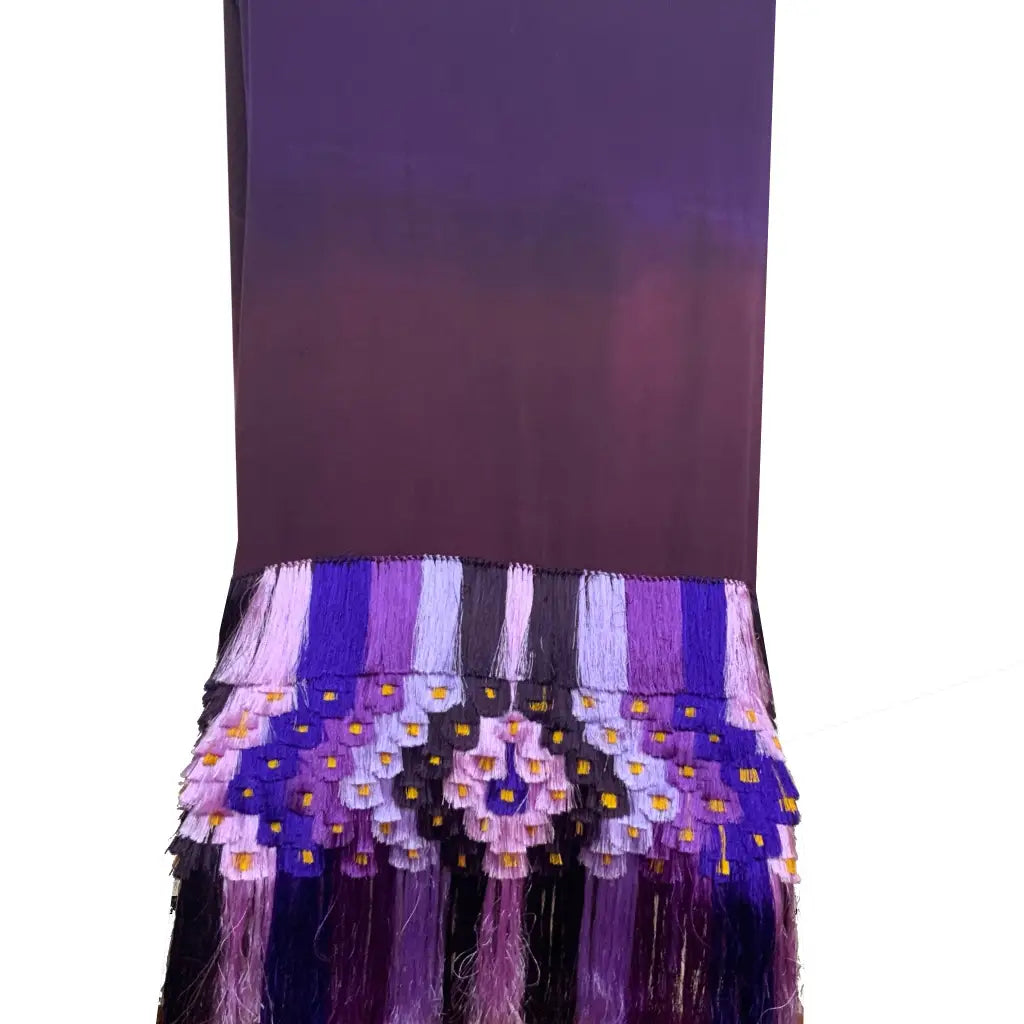 Purepecha rebozo with pattern fringe or ‘flowers’ - Shawl