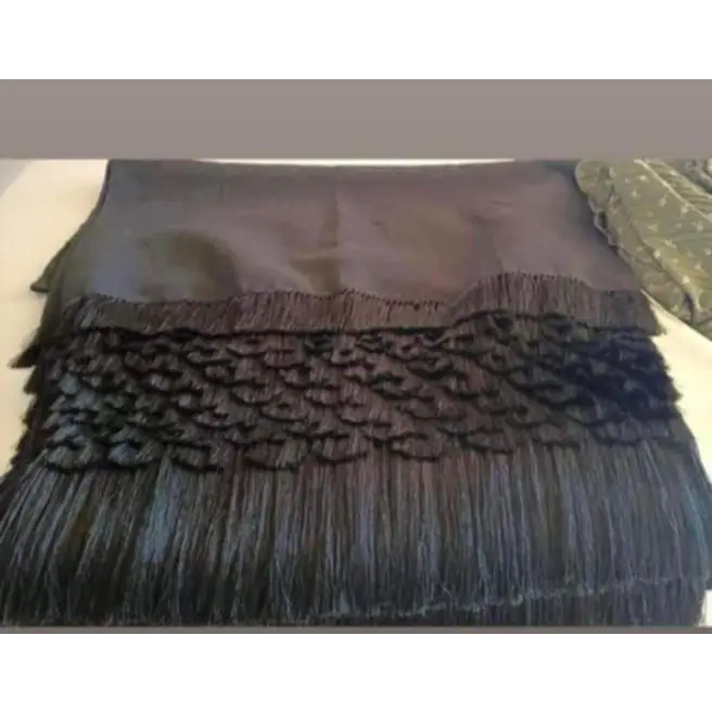 Purepecha rebozo with patterned fringe - Shawl