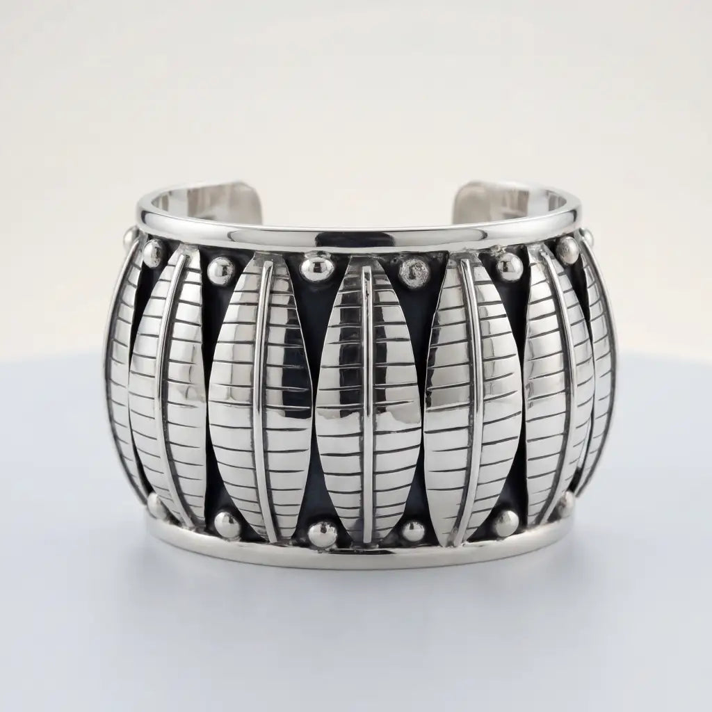 Taxco Sterling Silver Leaf Bracelet, Modern Design