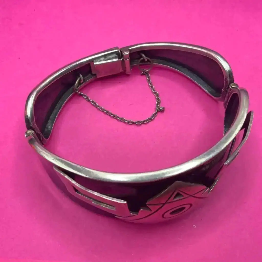 Taxco bracelet with inlaid silver circa 1940