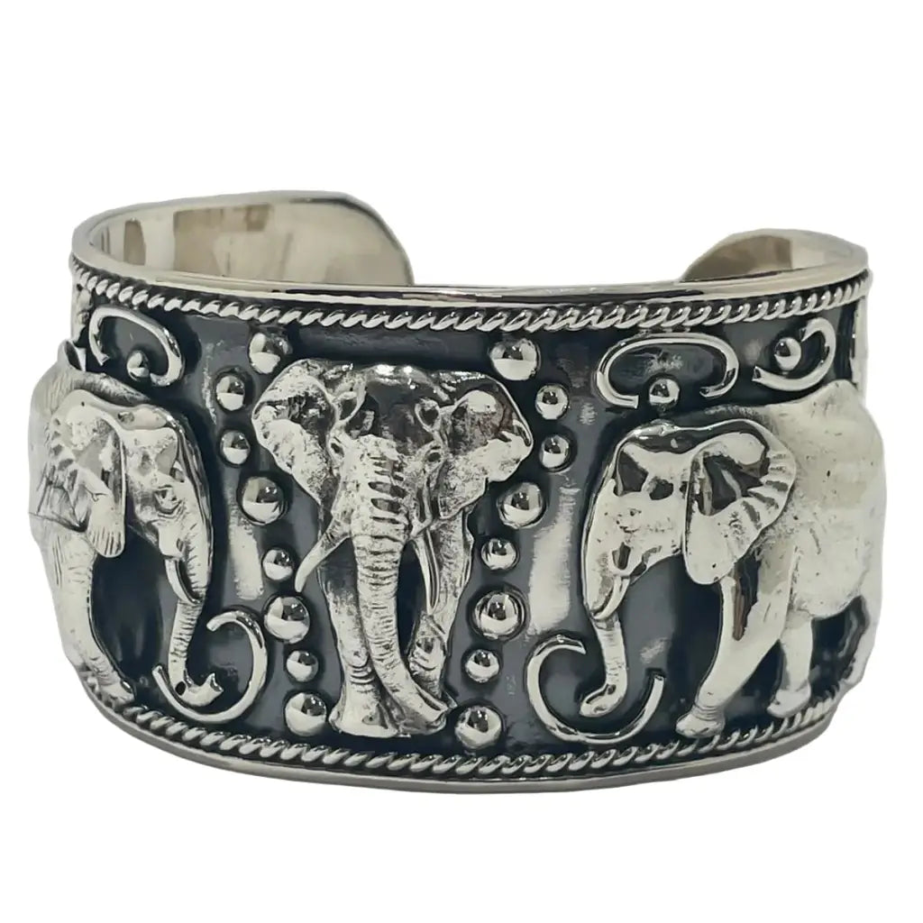 Taxco silver elephant bracelet handmade
