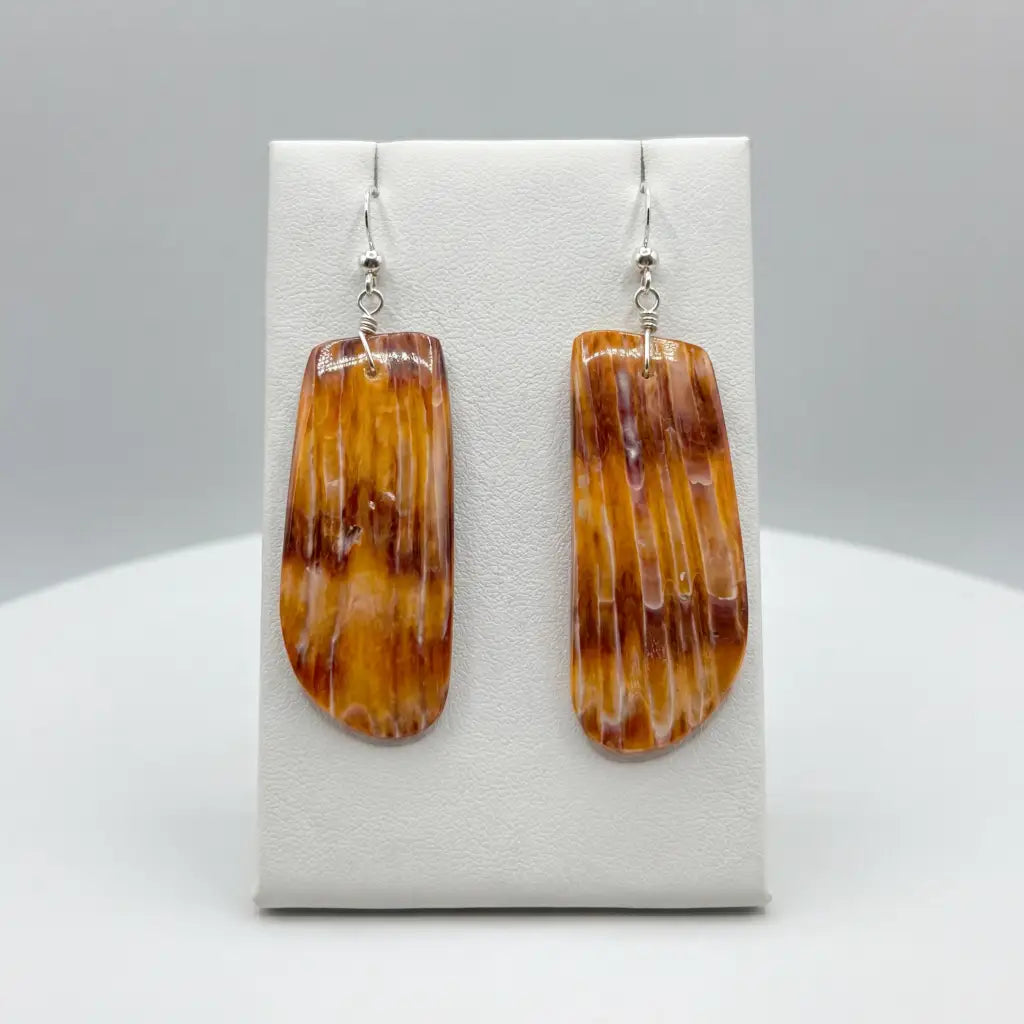 Santo Domingo Pueblo Spiny Oyster Earrings by Eva Calabaza,
